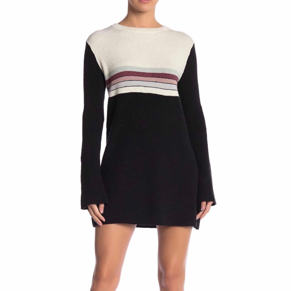 Free People Colorblock Sweater Dress, Sz L